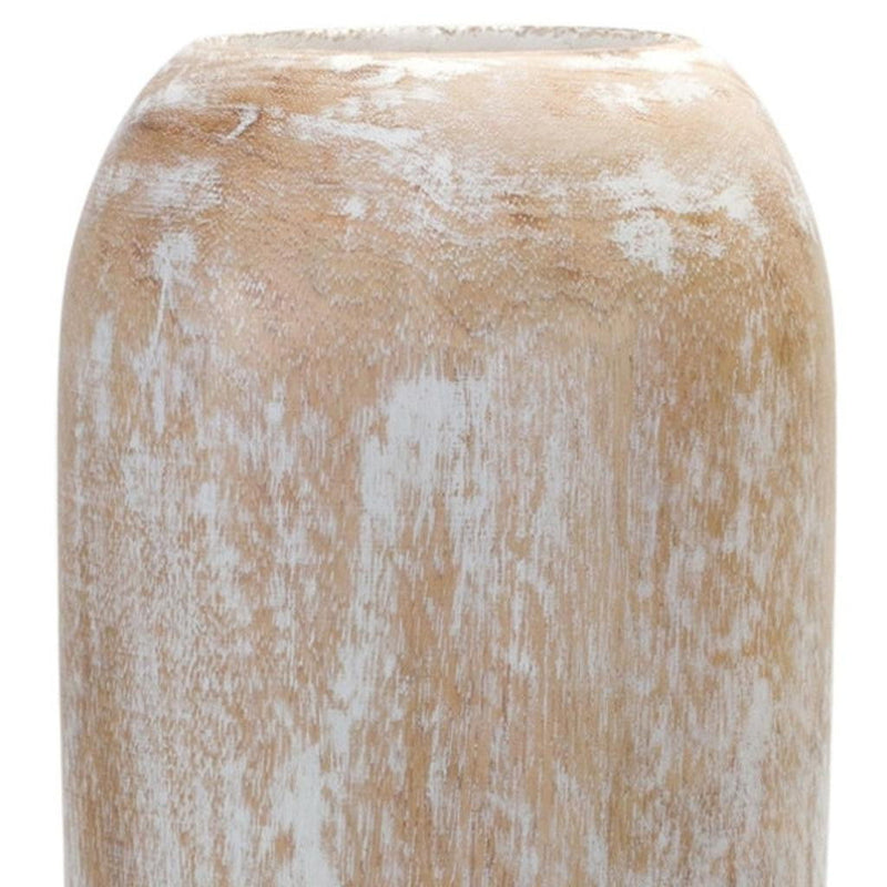Round Floor Vase - Brown / White