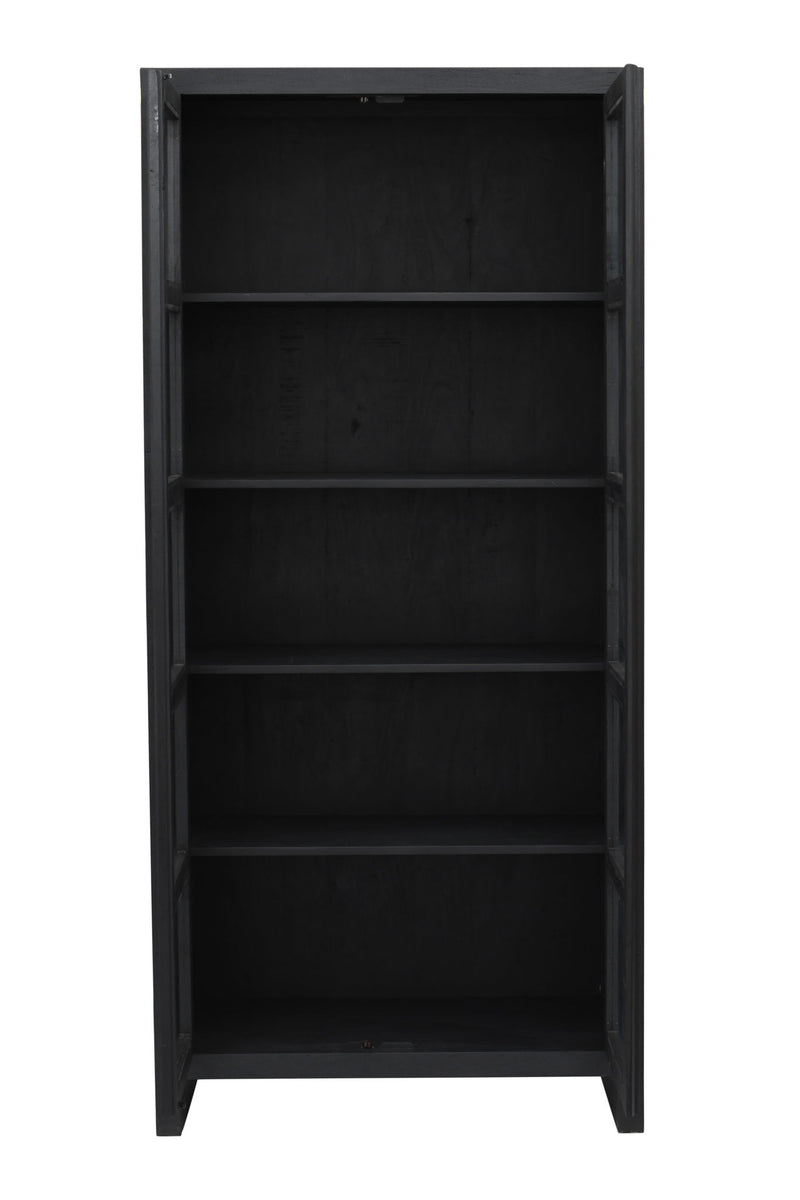 Distressed Solid Wood Frame Accent Cabinet With Two Doors - Graphite