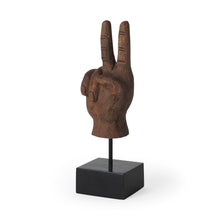 Load image into Gallery viewer, Fabric Hand Tabletop Sculpture - Brown
