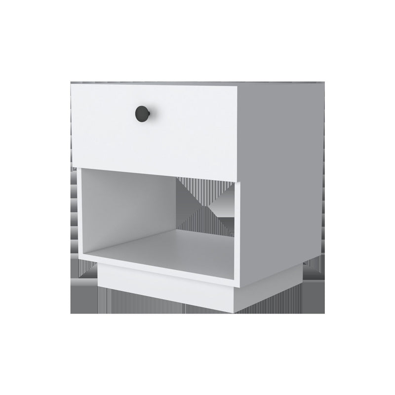 20" One Drawer Nightstand With Integrated Tech - White