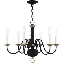 Load image into Gallery viewer, 18" Six Light Dimmable Chandelier With Shades - Black
