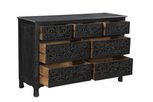 Load image into Gallery viewer, Solid Wood Seven Drawer Dresser - Black
