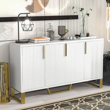 Load image into Gallery viewer, Modern Sideboard With Four Doors, Metal Handles &amp; Legs And Adjustable Shelves Kitchen Cabinet
