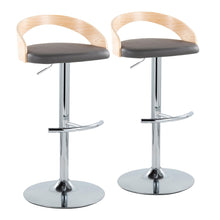 Load image into Gallery viewer, Grotto - Contemporary Adjustable Barstool, Swivel With Rounded T Footrest (Set of 2)

