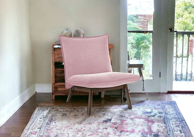 Plush Low Profile Armless Accent Chair - Pink
