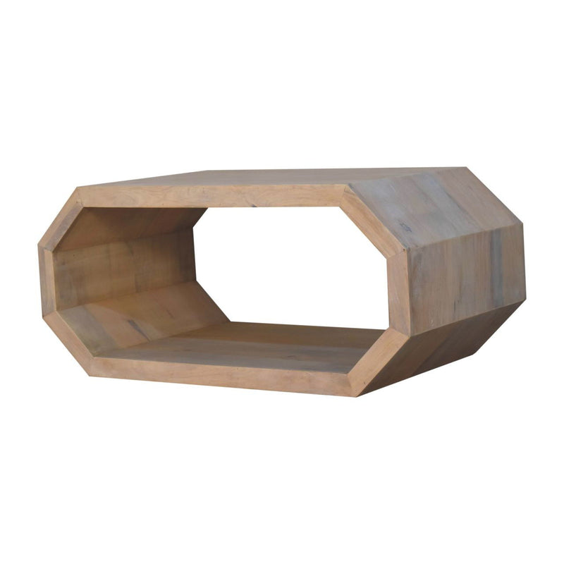 Solid Wood Floor Shelf Coffee Table With Shelf - Natural
