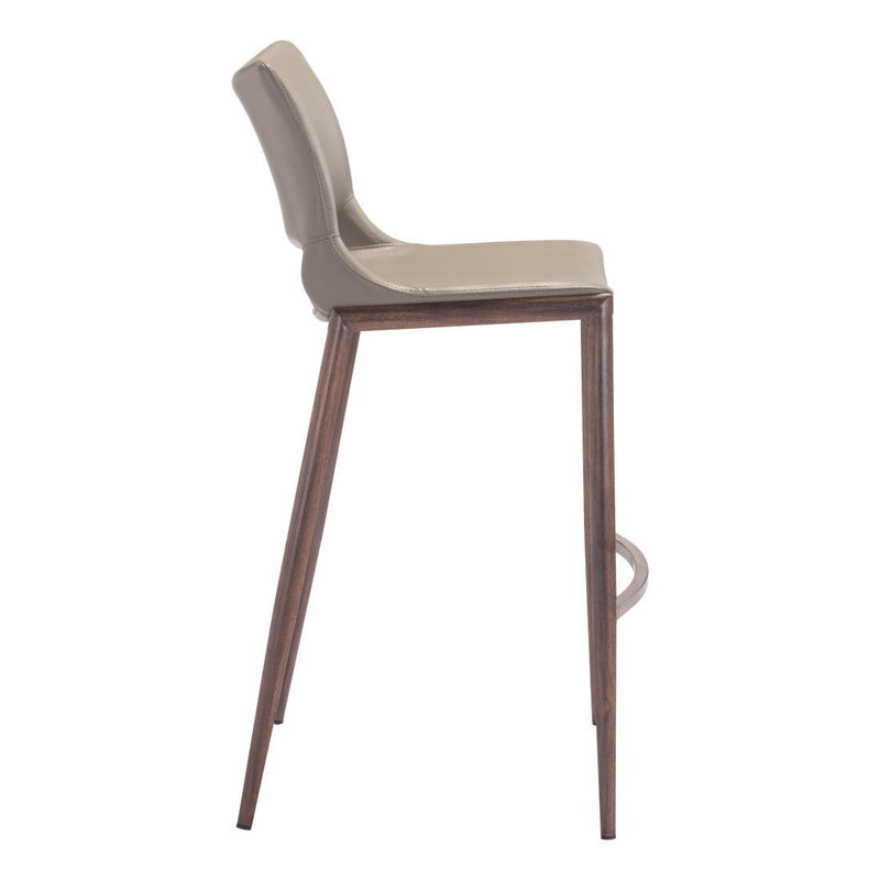 29" Steel Low Back Bar Height Bar Chairs (Set of 2) - Gray And Brown