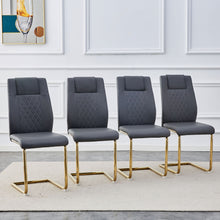 Load image into Gallery viewer, Modern Legged Upholstered Dining Chairs (Set of 4) Artificial For Kitchen And Office - Gray
