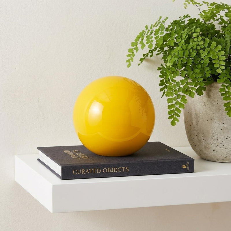 Decorative Orb Tabletop Sculpture (480021) - Yellow
