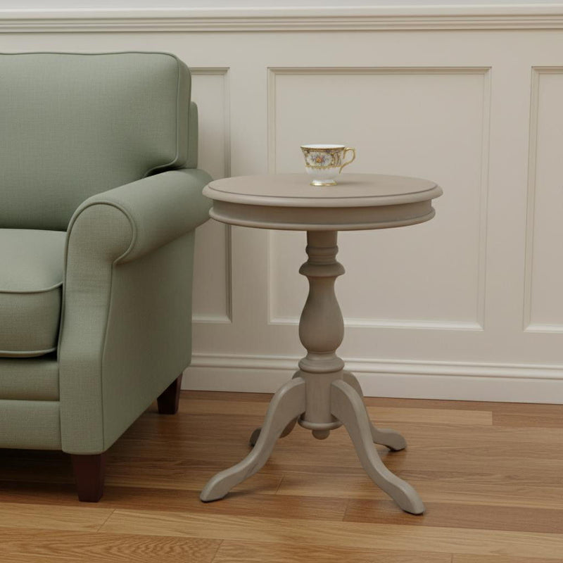 Manufactured Wood Round End Table - Taupe Gray