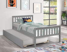 Load image into Gallery viewer, Twin Bed with Trundle, Platform Bed Frame with Headboard and Footboard, for Bedroom Small Living Space,No Box Spring Needed,Grey
