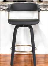 Load image into Gallery viewer, Faux Leather Swivel Counter Height Bar Chair - Black
