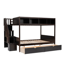 Load image into Gallery viewer, Bunk Bed With Shelfs, Storage Staircase And 2 Drawers
