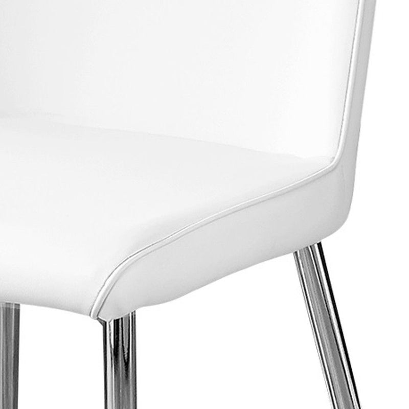Upholstered Faux Leather Dining Room Side Chairs (Set of 2) - White