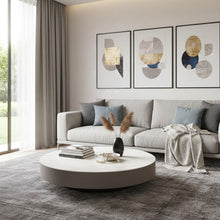 Load image into Gallery viewer, Ceramic Tile Solid Wood Round Pedestal Coffee Table - Gray
