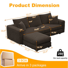 Load image into Gallery viewer, Deep Seat Convertible Sofa With Soft Pillows And Ottomans
