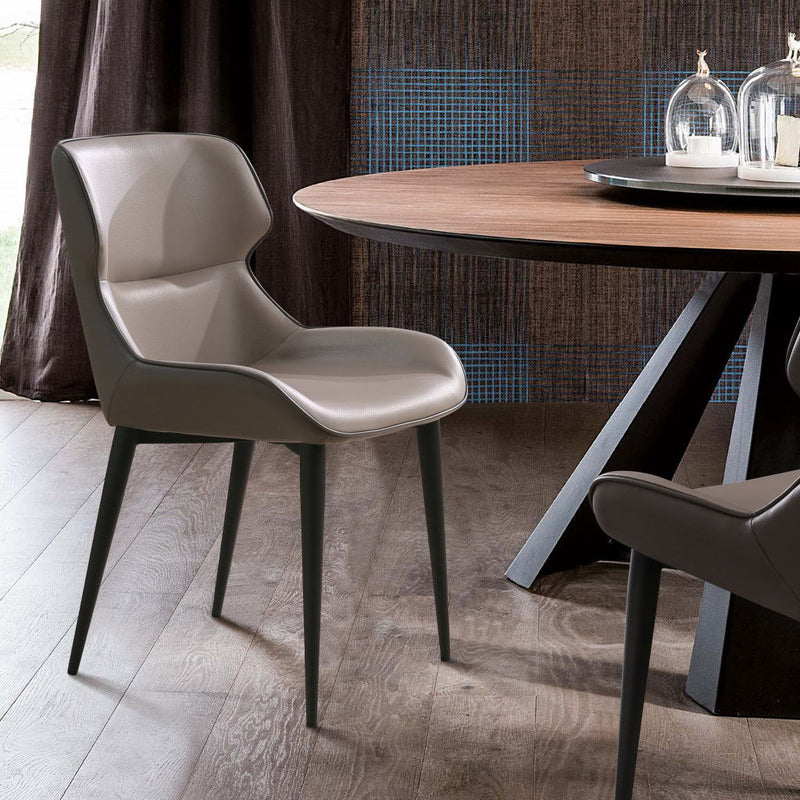 Upholstered Faux Leather Dining Side Chair - Gray