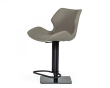 Load image into Gallery viewer, Faux Leather And Stainless Steel Swivel Low Back Bar Height Bar Chair - Gray / Black
