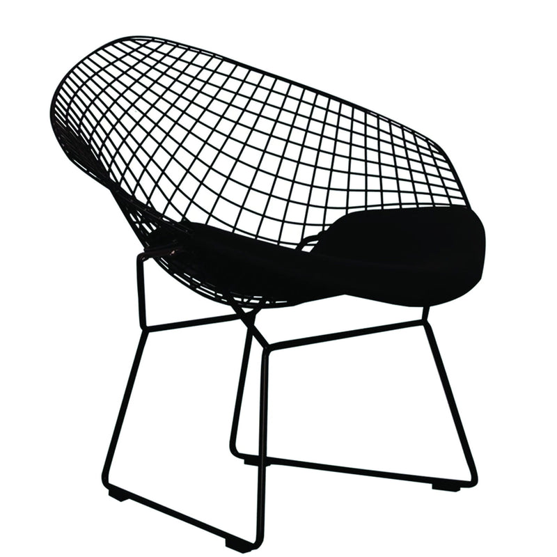 Metal Lounge Chair With Pad - Black