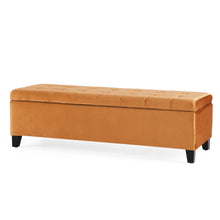 Load image into Gallery viewer, Wendover - Elegant Velvet Tufted Storage Bench With Lift-Up Top And Birch Wood Legs
