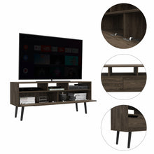 Load image into Gallery viewer, Manufactured Wood Open Shelving TV Stand - Dark Walnut
