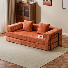 Load image into Gallery viewer, Convertible Floor Sofa Bed With Pillow Back Support Armrest

