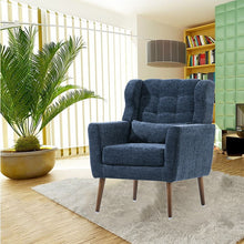 Load image into Gallery viewer, Modern Accent Chair, Arm Chairs For Living Room, Upholstered Mordern Armchair, Comfy Soft Padded Lounge Chair In Small Space, Bedroom, With Pillow, Solid Wood Leg
