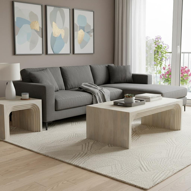 Solid Wood Sled Coffee Table (Set of 2) - Natural