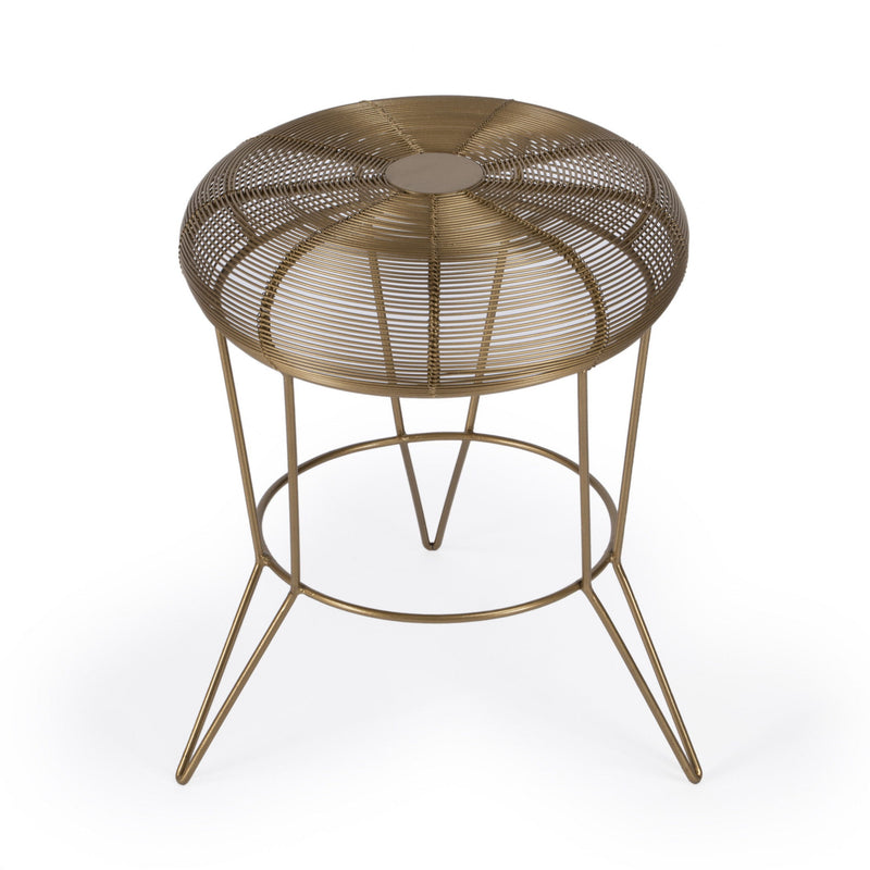 Iron Round End Table - Antique Gold