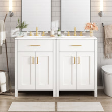 Load image into Gallery viewer, Modern Bathroom Vanity With Ceramic Sink, Soft-Close Doors, Flip Drawer, U-Shaped Shelves, Elegant Storage Solution
