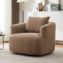 Load image into Gallery viewer, 360° Swivel Barrel Sofa Chair With Throw Pillow, Upholstered Accent Chair
