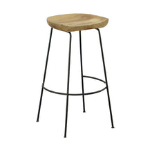 Load image into Gallery viewer, Steel Backless Bar Height Bar Chairs (Set of 2) - Natural And Black
