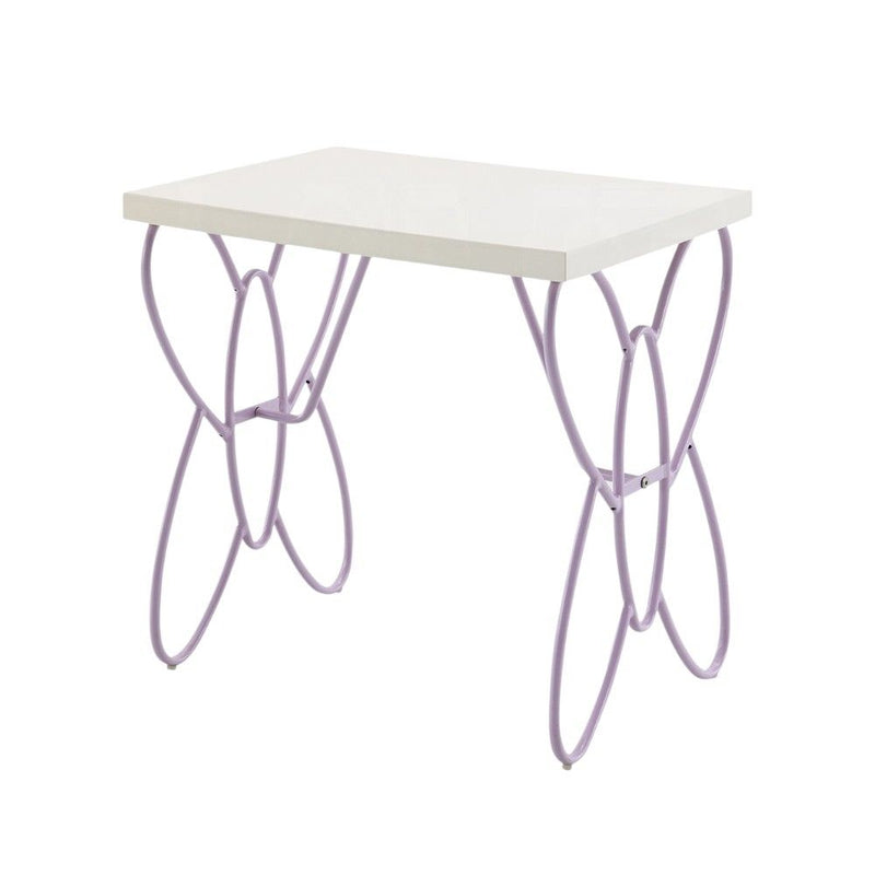 22" Steel And Wood Nightstand - Lilac