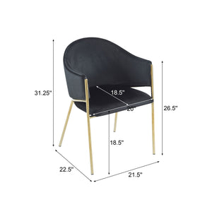 Modern Upholstered Dining Chair With Frame And Plush Velvet