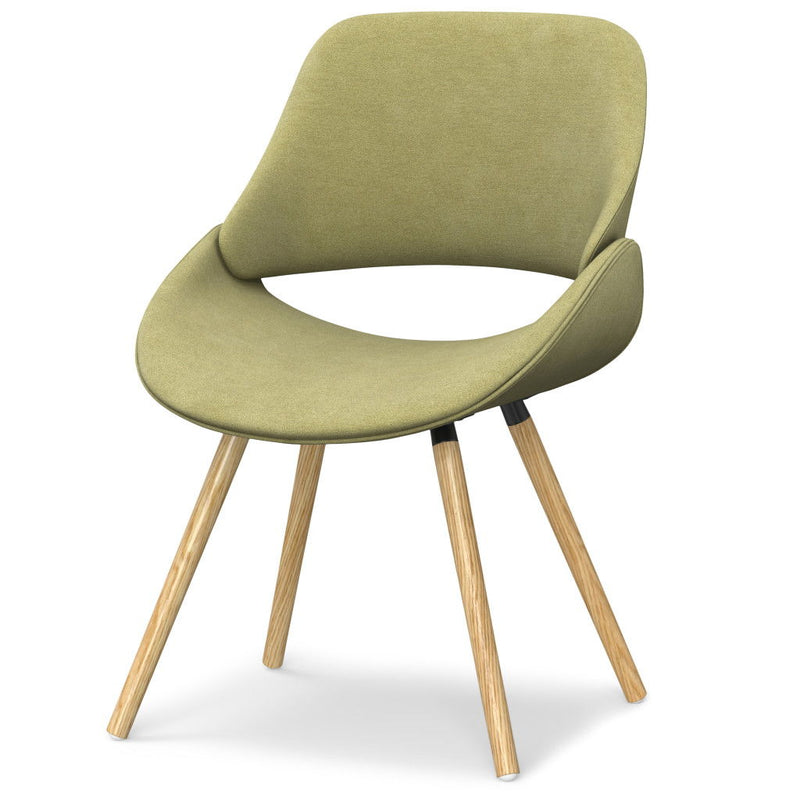 Wood Dining Parsons Chair - Neon Green / Brown