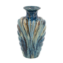 Load image into Gallery viewer, Abstract Round Table Vase - Ivory / Blue / Brown

