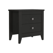 Load image into Gallery viewer, 26.6" x 15.7" x 24.3" Two Drawer Faux Wood Nightstand - Black
