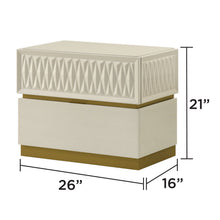 Load image into Gallery viewer, Stanley - 2 Drawer Nightstand With Crocodile Texture - Gray
