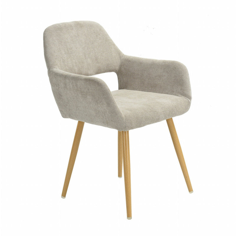 22" Upholstered Arm Chair - Beige And Brown