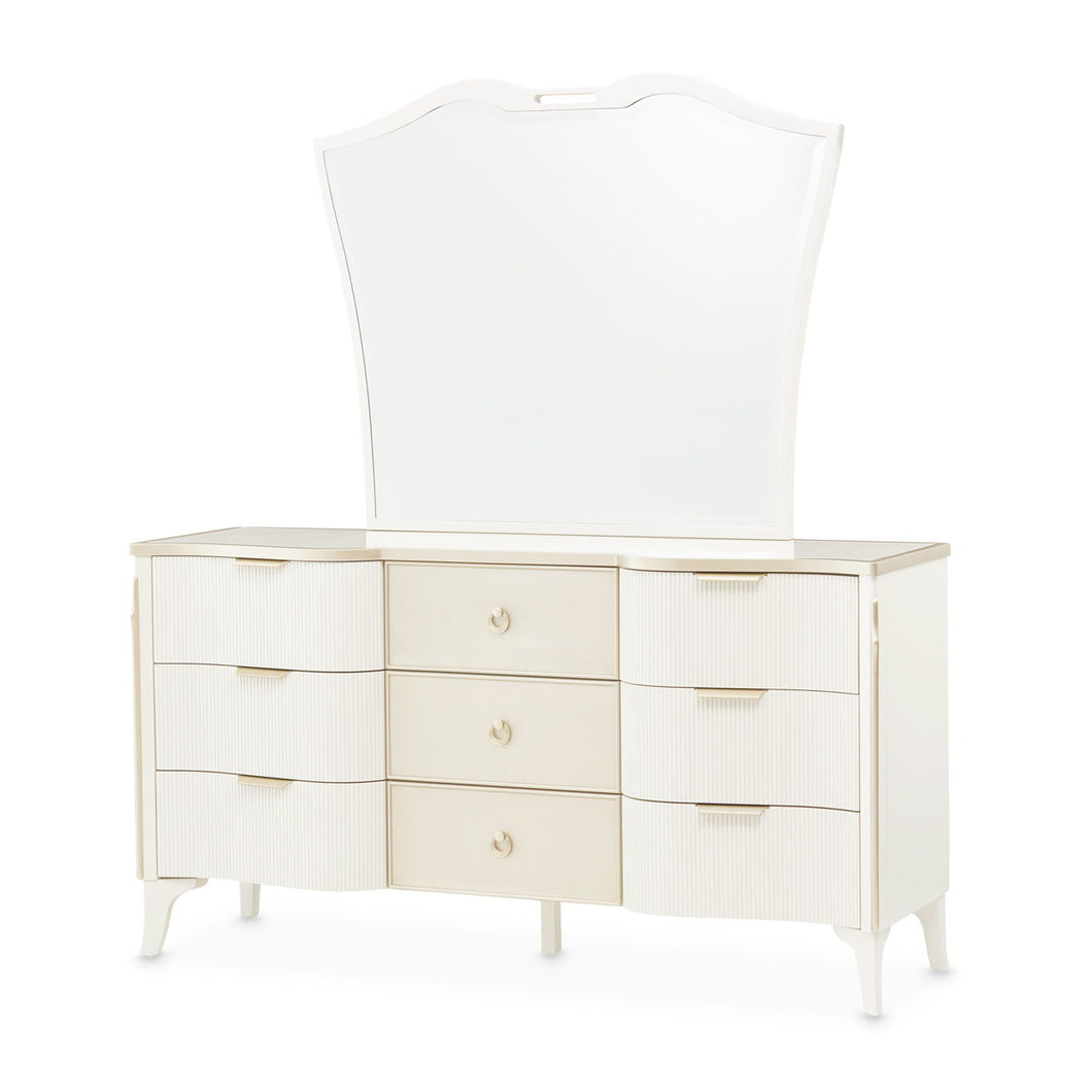 La Marisia - Dresser With Mirror - Creamy Pearl