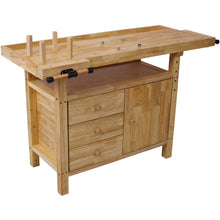 Load image into Gallery viewer, Wood Workbench For Garage Workshop And Home - Natural

