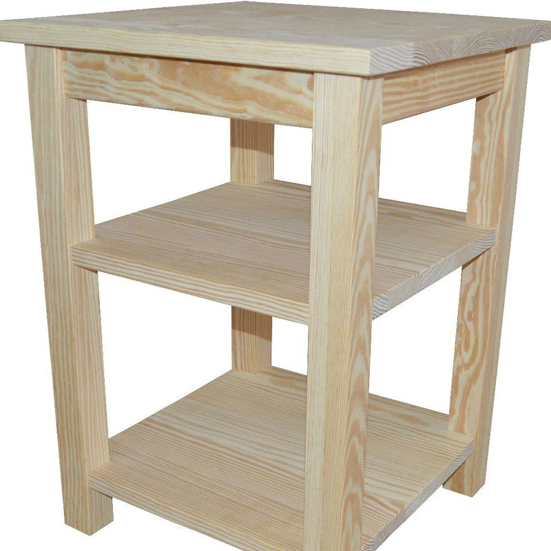 28" Solid Wood Nightstand - Tan
