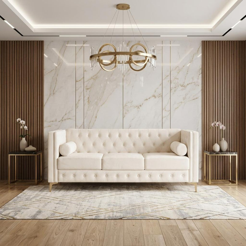 Faux Leather Sofa - White