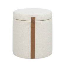Load image into Gallery viewer, Brandy - Round Upholstered Storage Ottoman With Accent
