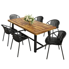 Load image into Gallery viewer, 7 Piece Outdoor Modern Dining Set With Stackable Chairs
