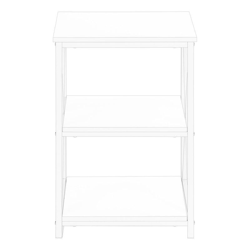 Rectangular Metal Accent Table - White