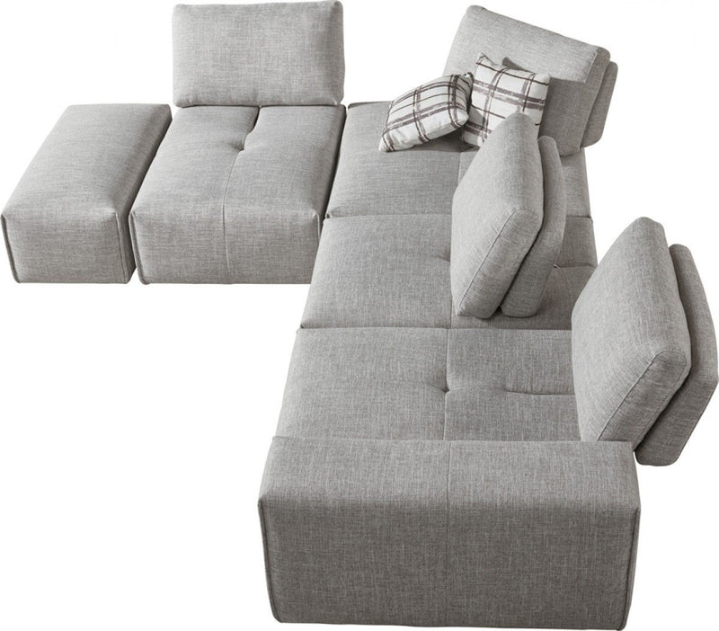 Modular L Shaped Six Piece Corner Sectional - Gray
