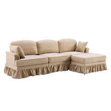 Load image into Gallery viewer, Cloud Sofa With Removable Ruffled Skirt With Ottoman And Flared Arms
