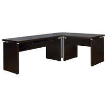 Load image into Gallery viewer, Ulloa - L Shaped Office Desk With Slide Out Keyboard Tray And Storage Drawers - Cappuccino
