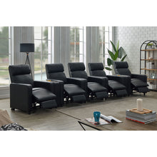 Load image into Gallery viewer, Warren - 5 Seater Home Theater With 2 Wedge Consoles - Black
